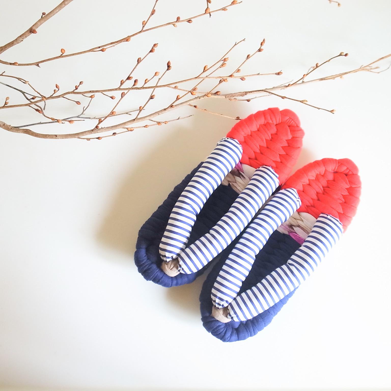 布ぞうり/ぬのっパ】大人マリンなボーダー