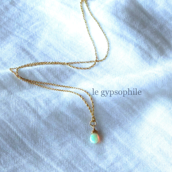 14kgf 宝石質オパールネックレス Opal necklace ゴールドフィルド製 5枚目の画像