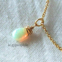 14kgf 宝石質オパールネックレス Opal necklace ゴールドフィルド製 4枚目の画像