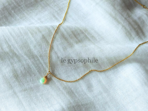 14kgf 宝石質オパールネックレス Opal necklace ゴールドフィルド製 7枚目の画像