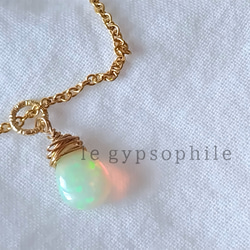 14kgf 宝石質オパールネックレス Opal necklace ゴールドフィルド製 1枚目の画像