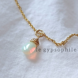 14kgf 宝石質オパールネックレス Opal necklace ゴールドフィルド製 2枚目の画像