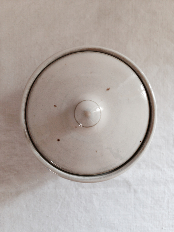 陶器キャニスター(アンティークホワイト)L 3枚目の画像