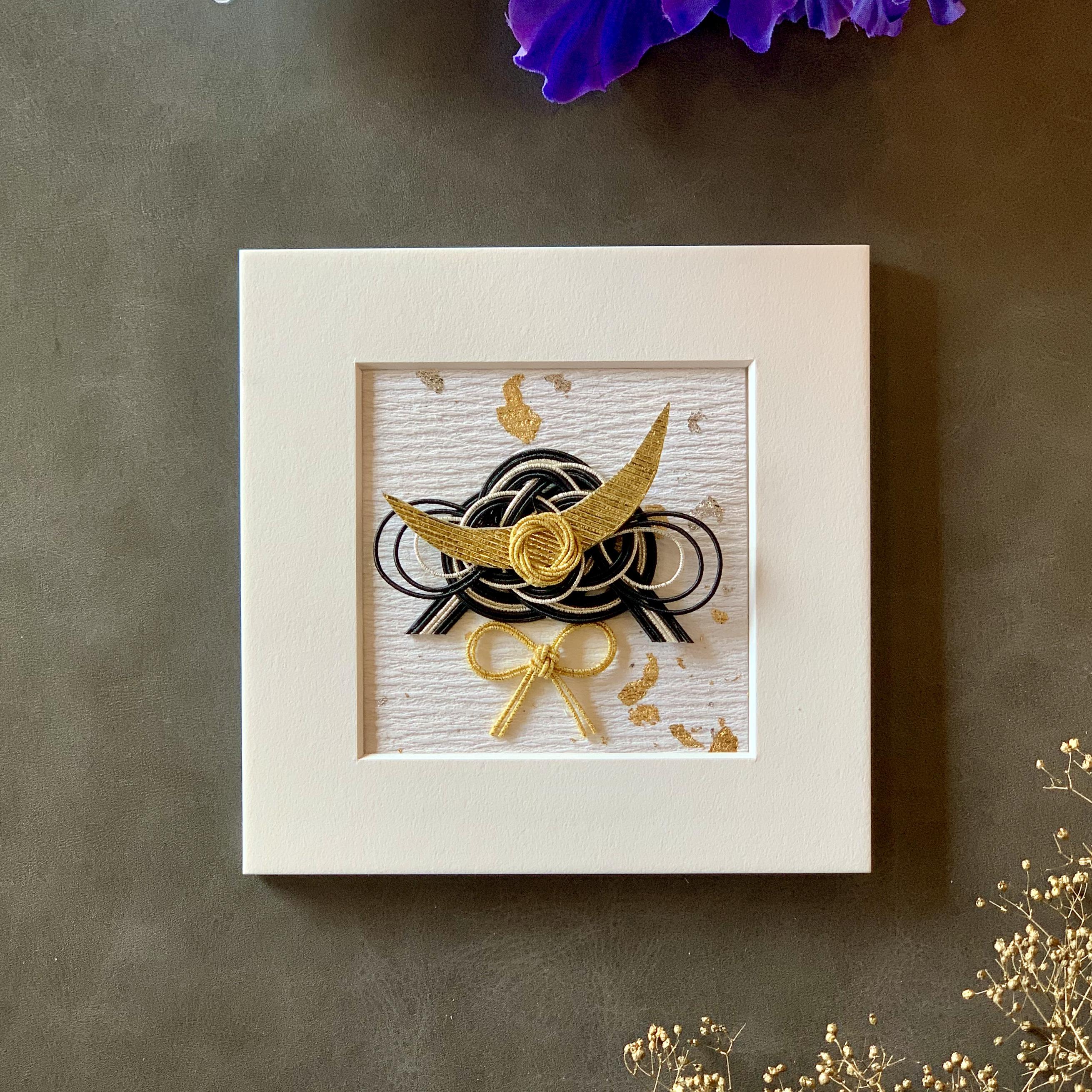 水引兜飾り三日月前立てミニフレーム 五月人形・こいのぼり