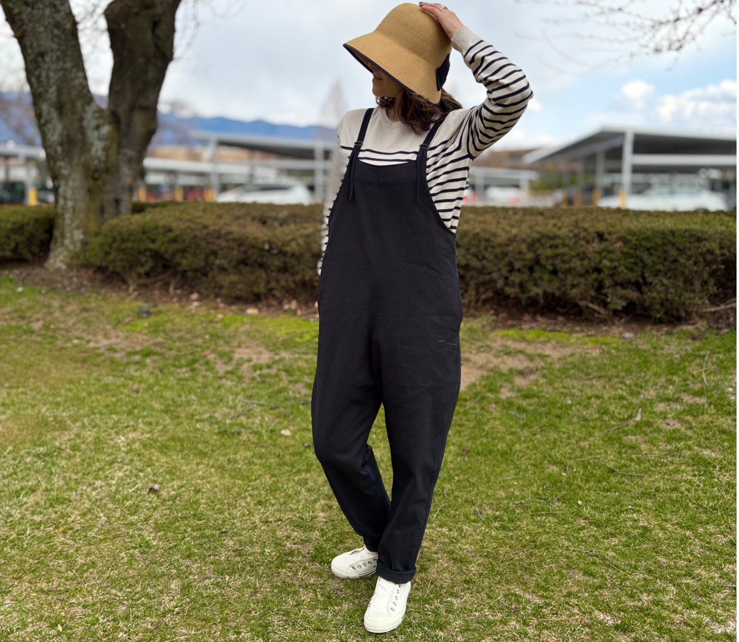 てぃらチノワークサロペット ブラック てぃらチノワークサロペット