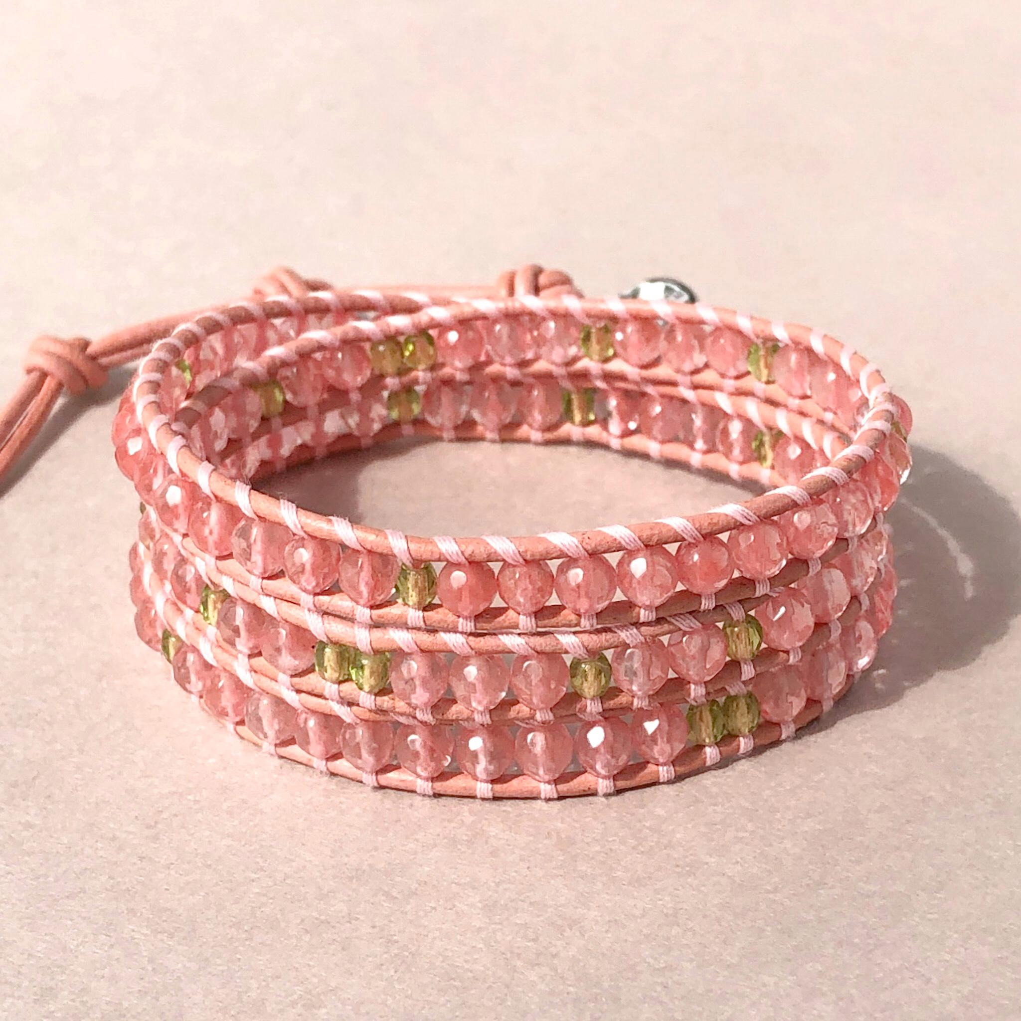 桜・「チェリークォーツ」のラップブレスレット