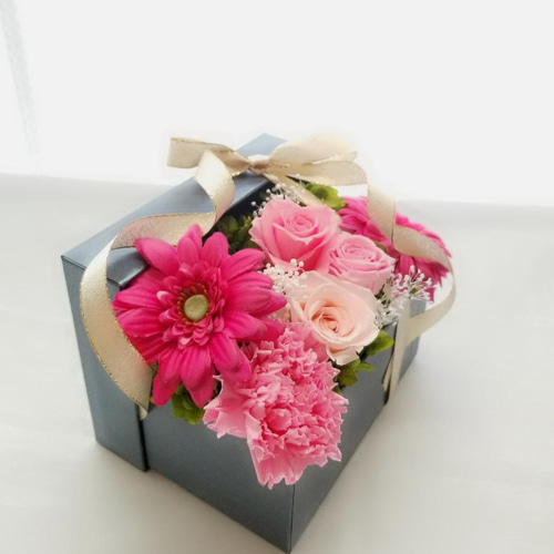 プリザーブドフラワー(ピンク系) フラワーボックス 感謝 母の日 お祝い