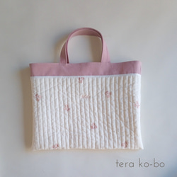 入園グッズ　さくらんぼ刺繍　イブル　3点セット　名入れ 2枚目の画像