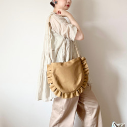 【受注生産】 frill shoulder bag （camel） 4枚目の画像