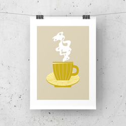 北欧 風 インテリア アート ポスター【 Tea time 】イエロー :/055/ コーヒー カップ カフェ シンプル 6枚目の画像