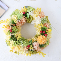 再販×8 幸せ運ぶ ミモザリース 26㎝ 2枚目の画像