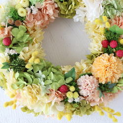 再販×8 幸せ運ぶ ミモザリース 26㎝ 3枚目の画像