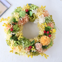 再販×8 幸せ運ぶ ミモザリース 26㎝ 1枚目の画像