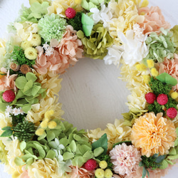 再販×8 幸せ運ぶ ミモザリース 26㎝ 6枚目の画像