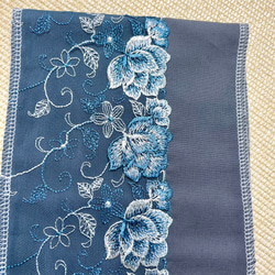 【新春SALE】〜8日まで  洗える刺繍半衿　ペールブルーの薔薇 9枚目の画像