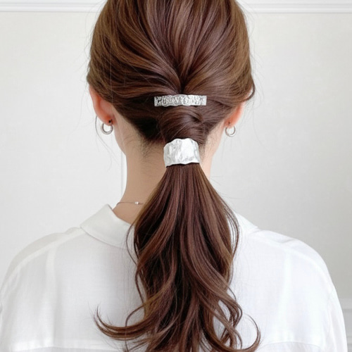 ♥️400 選べるカラー チャーム スエード リボン ヘアゴム