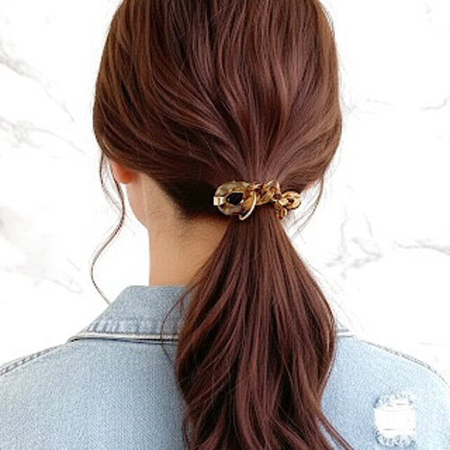 ♥️400 選べるカラー チャーム スエード リボン ヘアゴム