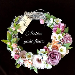 ハンドメイド／薔薇雑貨／リース／クレイフラワー／フラワーアレンジメント／粘土 クレイアートフラワーの通販 | iichi 日々の暮らしを心地よく