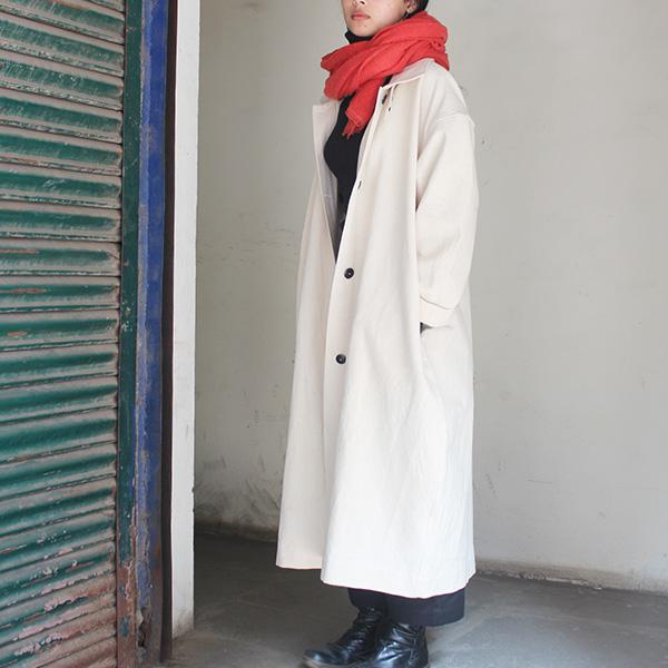 ◉大人モノトーン◉2wayカラーコート　生成りキャンバス