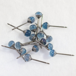 倫敦藍色托帕石耳環（4 毫米，鈦金耳環） 第3張的照片