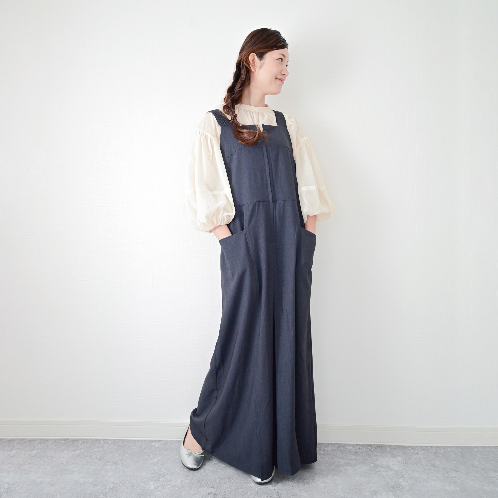 S キャミ オールインワン ラウンジドレス サロペット タグ付未使用✨ 黒