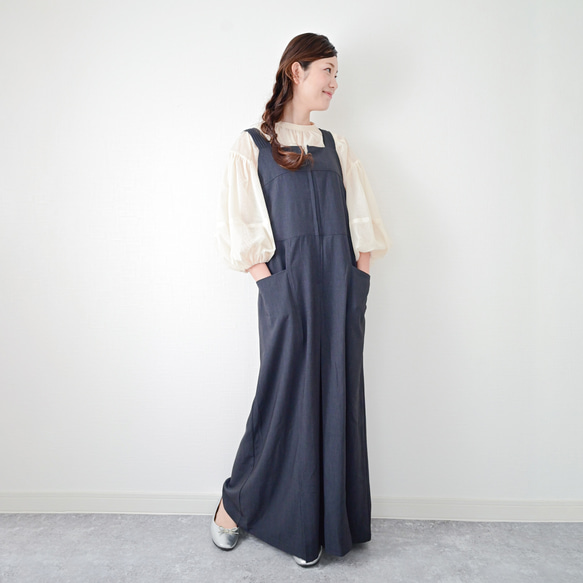 【新品タグ付き】トレフルプラスワン　サロペット　ブラック 軽量タフタサロペット | Onepiece,サロペット | | TREFLE＋1