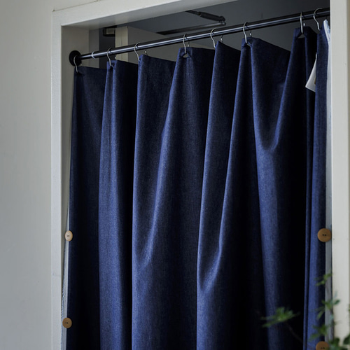 自然素材 コットン100％ デニム 間仕切り 「デニムネイビー」 目隠し