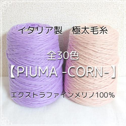 【YW】全30色！イタリア製 極太毛糸 -PIUMA CORN-【エクストラファインメリノ100％】 1枚目の画像