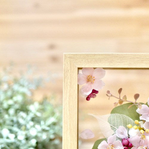 水面に浮かぶ桜 フレームアレンジメント その他インテリア雑貨 nozomi
