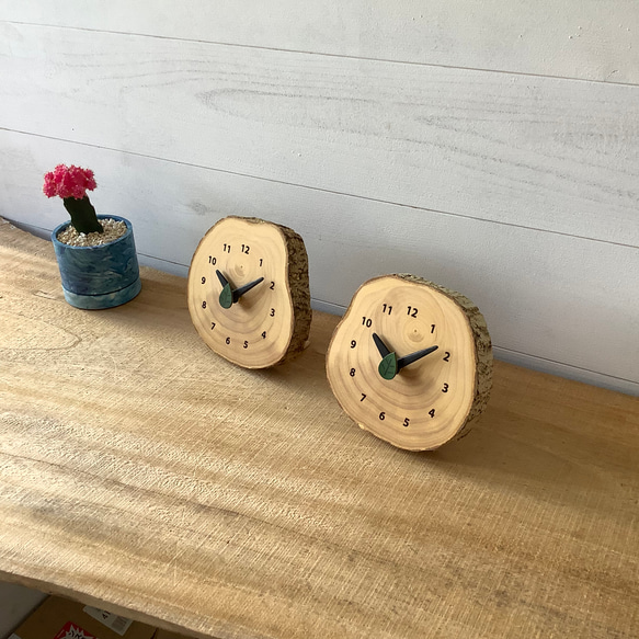 (左)イチョウ  (右)イチョウ　森の置き時計 6枚目の画像