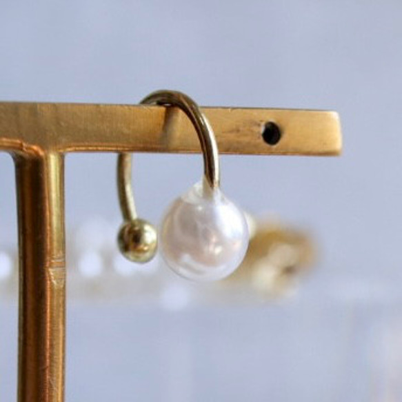 18kgp☆pearl ear cuff イヤーカフ 1枚目の画像