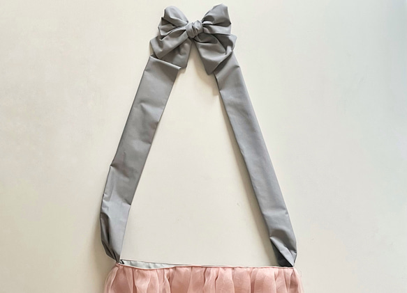 【受注生産】《3way》ribbon tote bag （right gray） 8枚目の画像