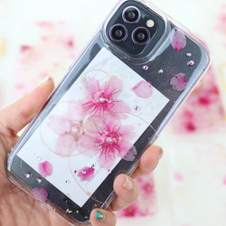 iPhone15ケース iPhone14Pro スマホケース　桜　さくら　スマホカバー　クリアケース　スマホショルダー 1枚目の画像