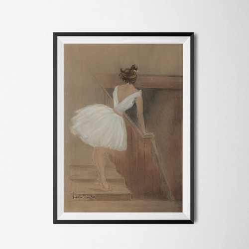 NO.25】後姿のバレリーナアートポスター☆ヴィンテージ絵画インテリア