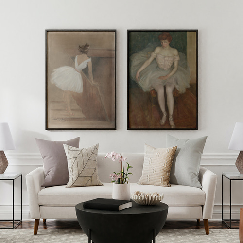NO.25】後姿のバレリーナアートポスター☆ヴィンテージ絵画