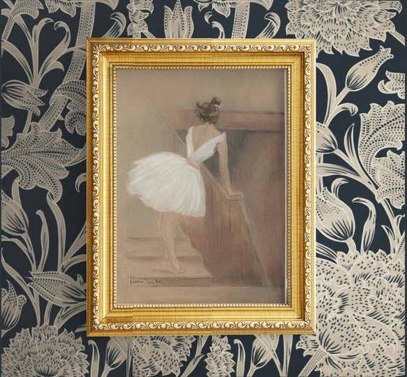 NO.25】後姿のバレリーナアートポスター☆ヴィンテージ絵画インテリア