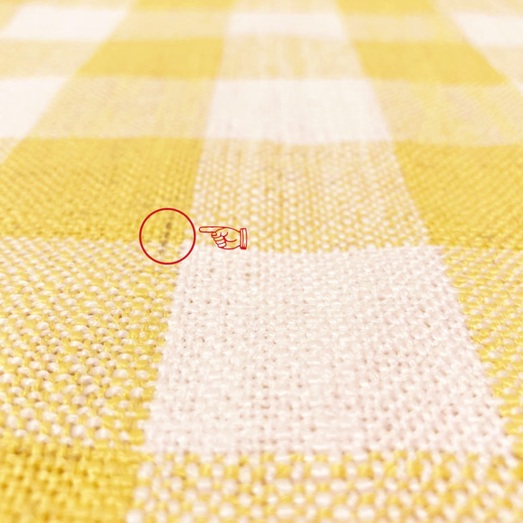 ROMO ロモ 輸入生地 チェック柄 イエロー クッションカバー 44×44㎝ (45cm角用) ファスナー付 黄色 5枚目の画像