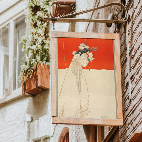 NO.33】グラスを覗くフリルドレスの女性インテリアアートポスター