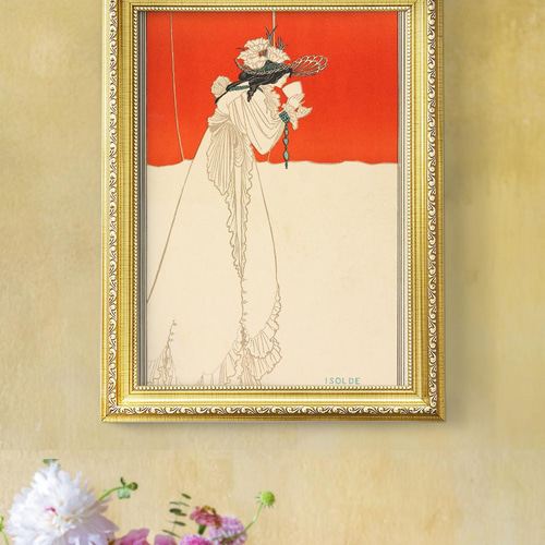 NO.33】グラスを覗くフリルドレスの女性インテリアアートポスター