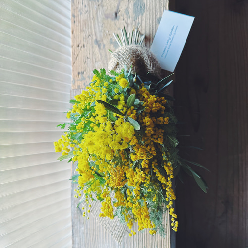 再販・mimosa2024 ミモザとオリーブのナチュラルスワッグ ドライ