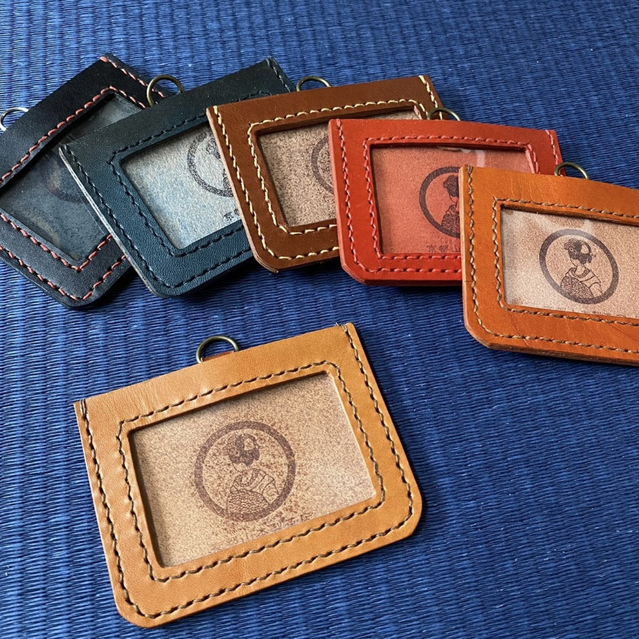 【全７色】片面パスケース　IDホルダー　社員証入れ　栃木レザー
