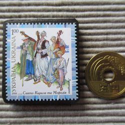 ウクライナ　切手ブローチ 7143 3枚目の画像