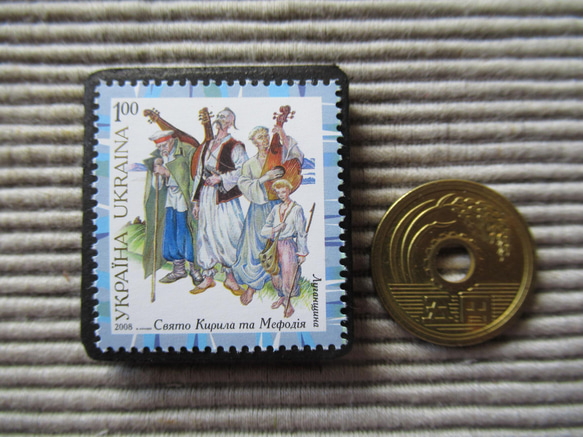 ウクライナ　切手ブローチ 7143 3枚目の画像