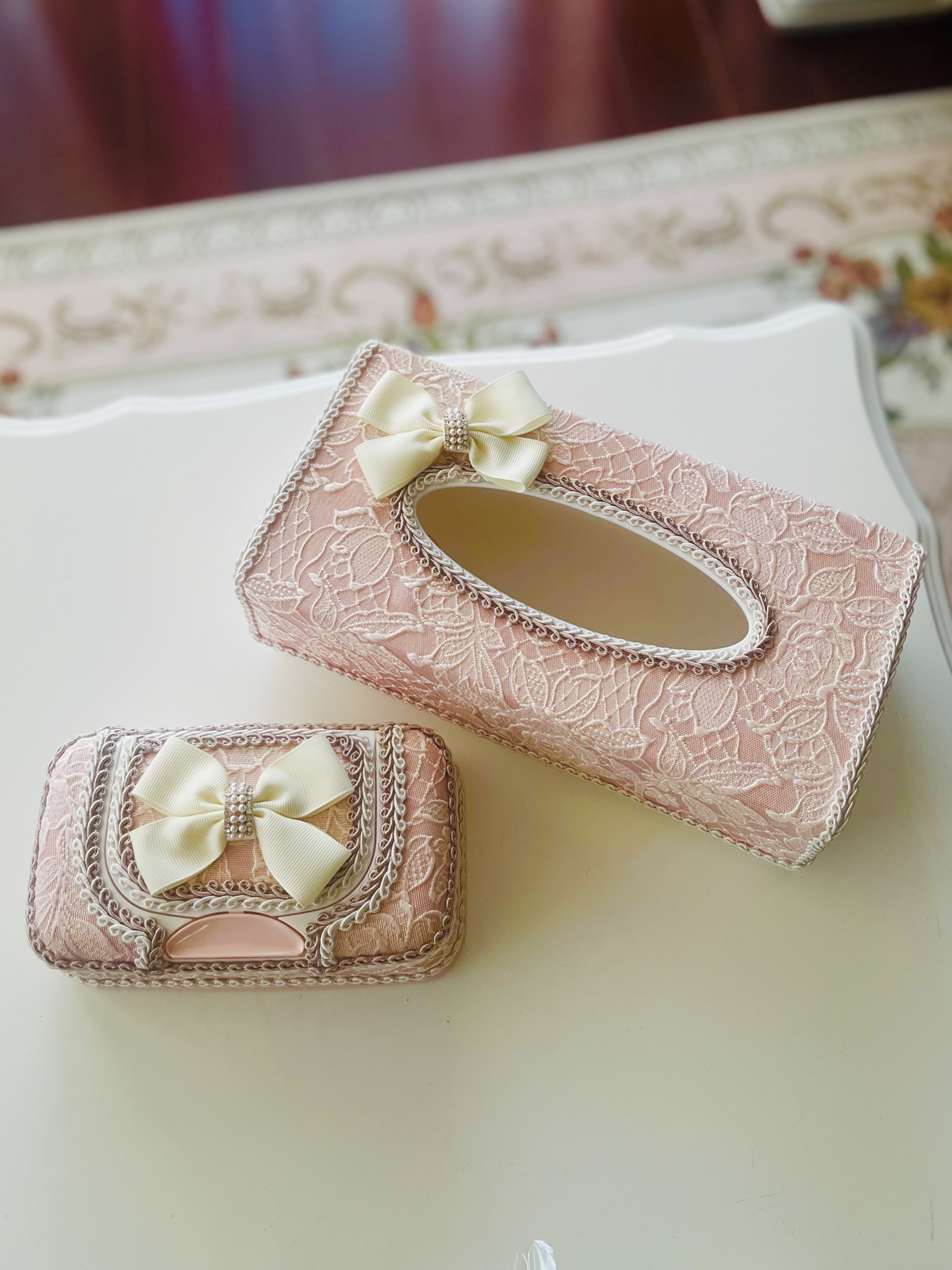 ꔛ‬ꕤ デコパージュ ウェットティッシュケース♡小物入れ♡インテリア雑貨♡薔薇