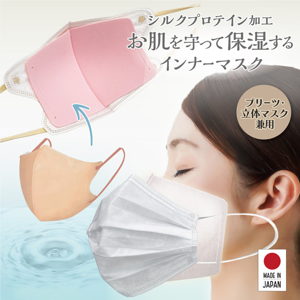 1枚入 シルクプロテイン加工 インナーマスク 冷感 抗菌 吸水速乾 UVカット 日本製 送料無料 MA-28