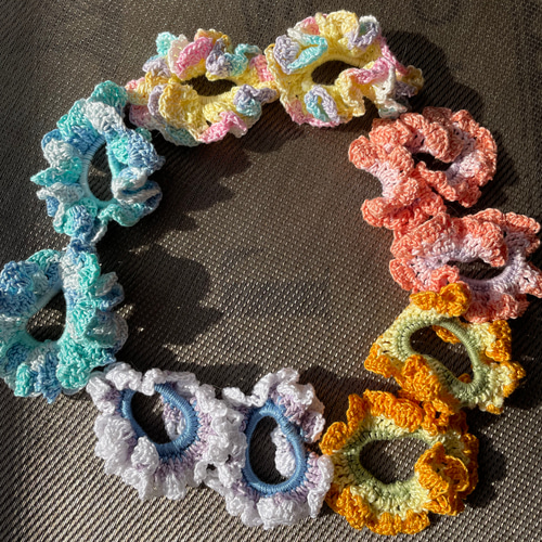 キッズヘアゴム レース糸で編んだシュシュ シュシュ nanpy(ﾟ▽ﾟ