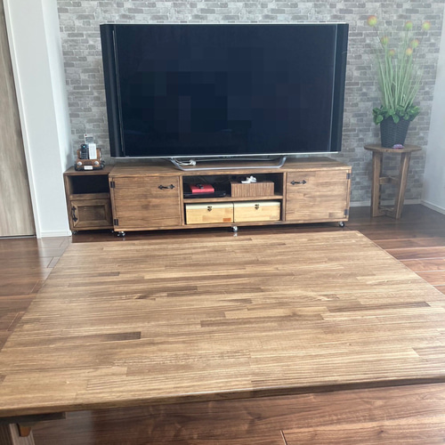 選べる2カラー コンクリート調と木目調を組み合わせた テレビボード 幅