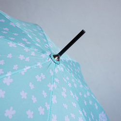 竹傘 繡球花 繡球花 晴雨天都可使用的長傘 ALCEDO 161024 遮陽傘 雨傘 薄荷綠 第15張的照片