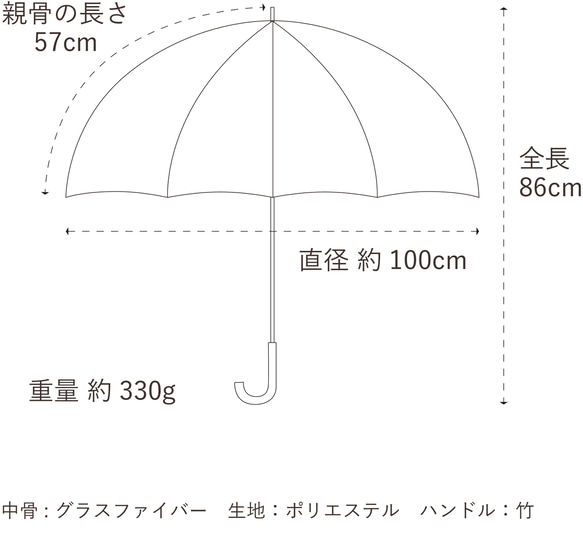 竹の傘 planter grey 晴雨兼用 長傘 ALCEDO 161027 日傘 雨傘 4枚目の画像