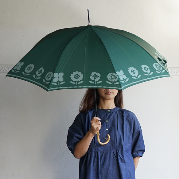 竹製遮陽傘種植園橄欖，遮陽雨傘，長傘，ALCEDO 161028，陽傘，雨傘 第1張的照片